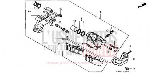 ETRIER DE FREIN ARRIERE CR80RBW de 1998